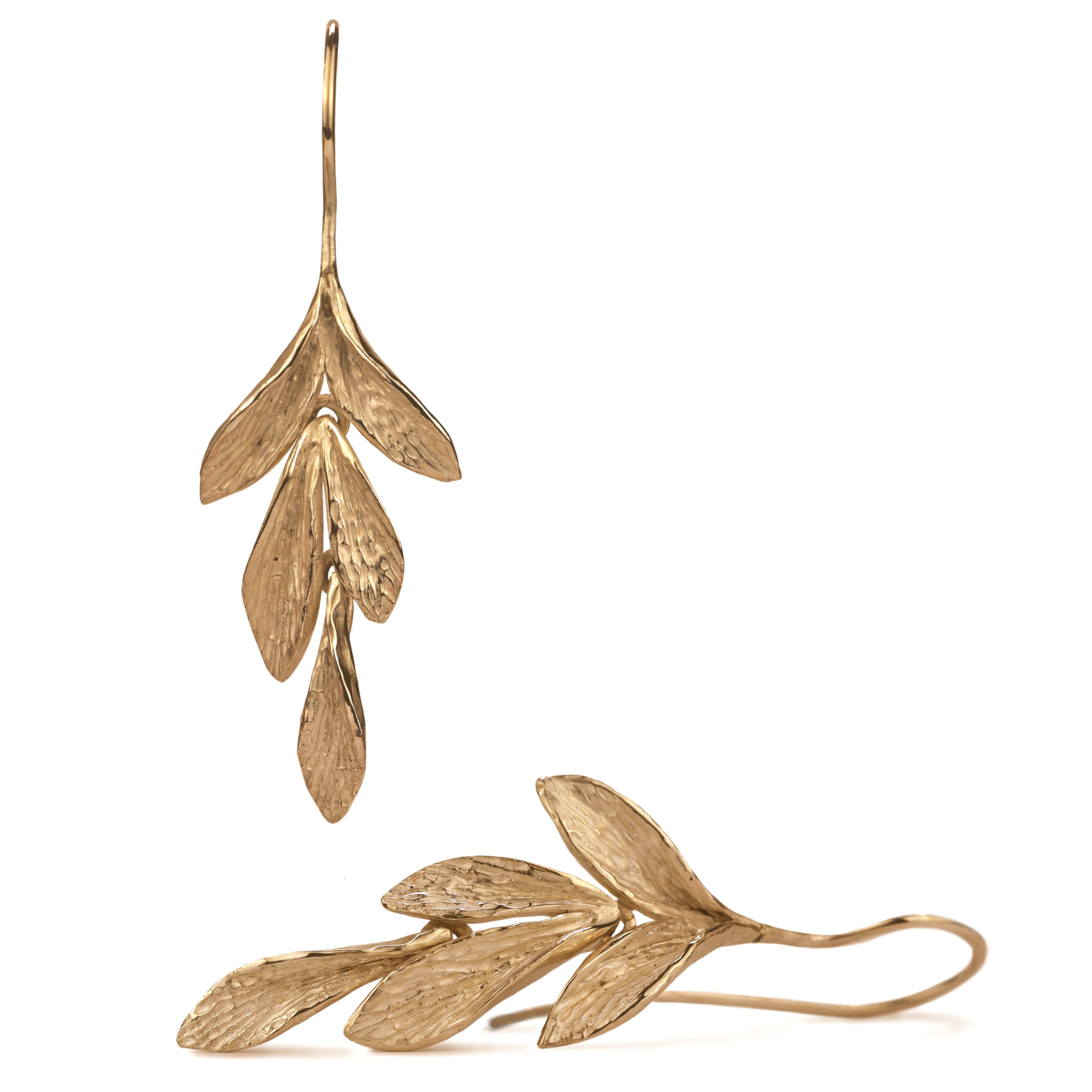Gouden Willow Leaf oorhangers