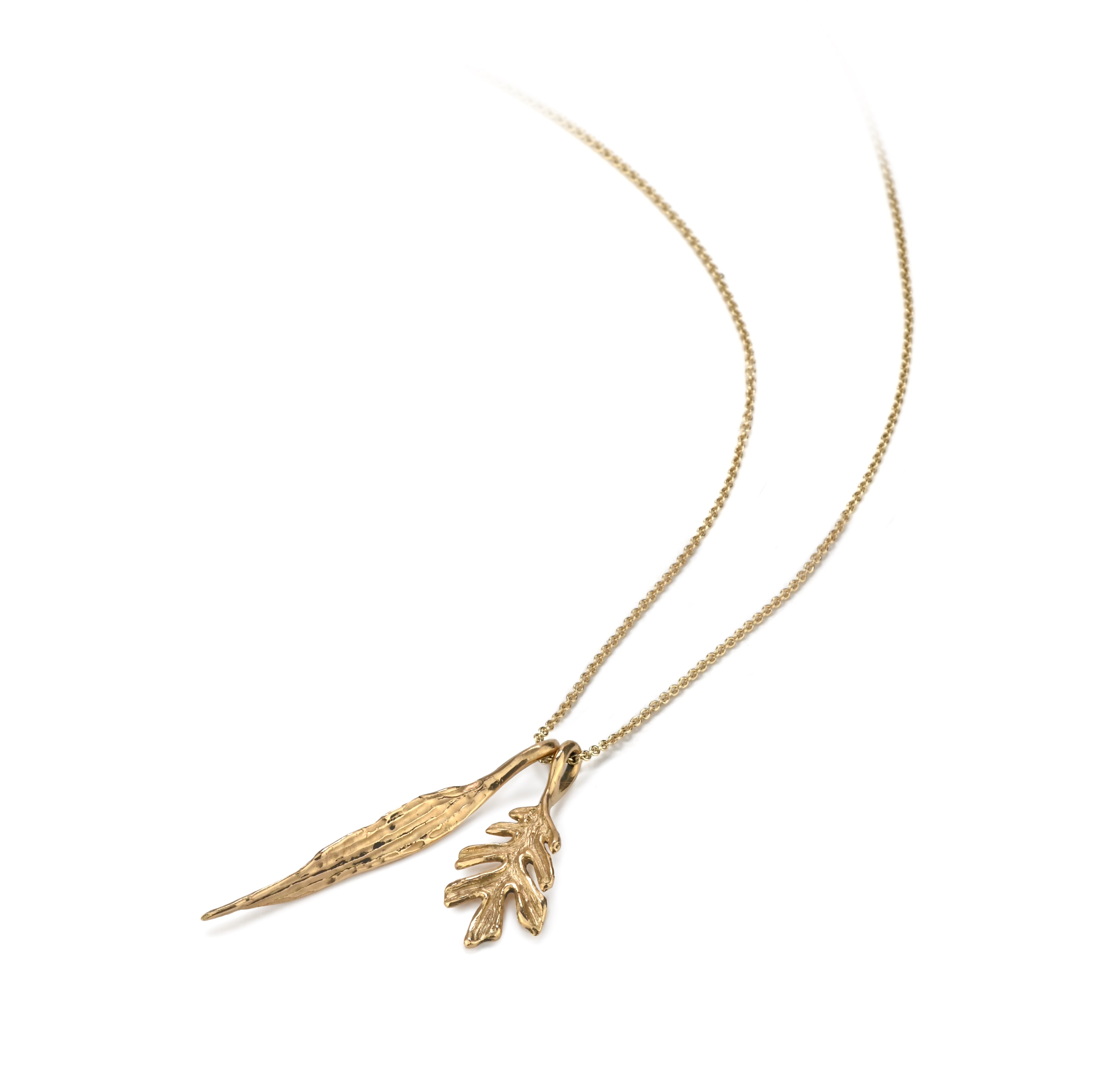 Gouden Single Willow Leaf ketting